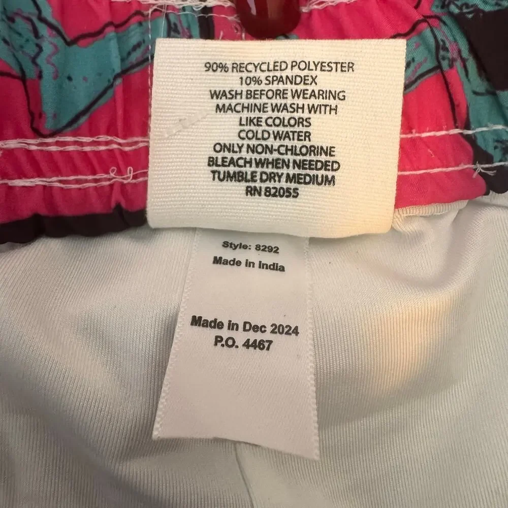 NWT Wes & Willy Youth Boys Check Skull Swim Trunks vibrant multicolored Large